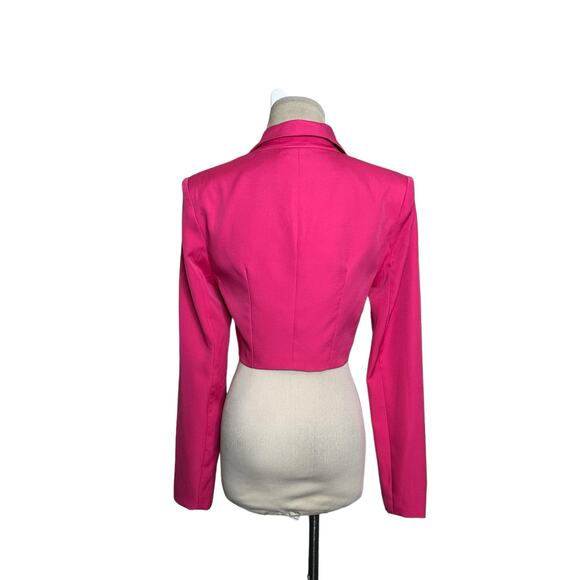 Club L London bubble gum pink one button crop boxy blazer size 4 - Picture 2 of 16